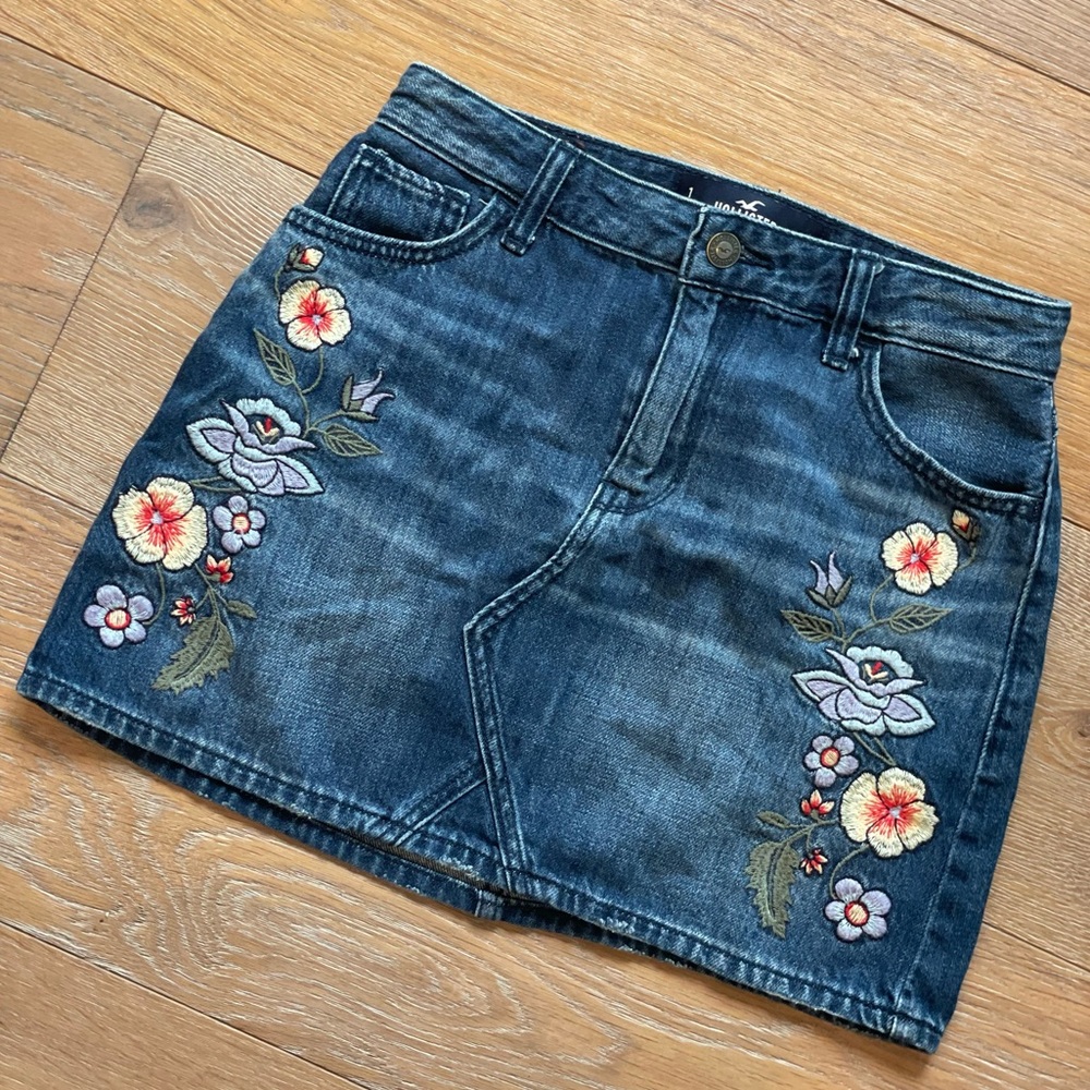 Cute floral jean skirt